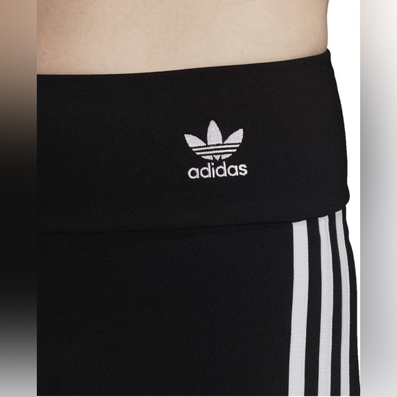 Adidas Women's Black High Waist Biker cycling Shorts tights light fabric SIZE XS - Picture 3 of 10